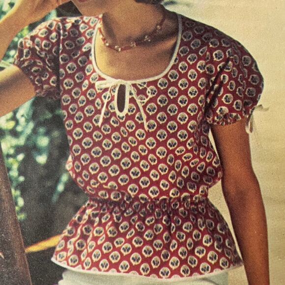 Butterick Other - Butterick 3612 Pattern Top Miss 8 Vintage 70s Hippie Smocking Boho Semi Fitted